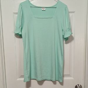 Mint Green Short Sleeve Women's Top